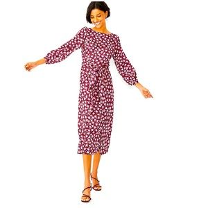 NWT- Ann Taylor Tie Waist Midi Dress- Gorgeous!